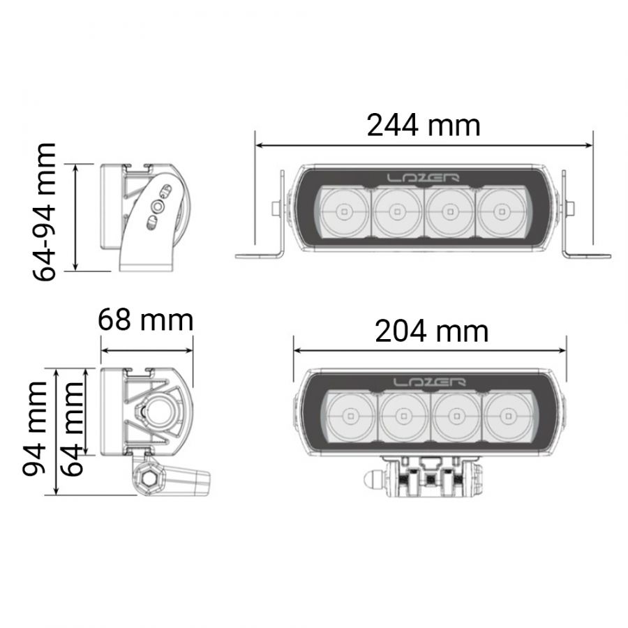 LED BAR LAZER LAMPS ST4 RANGE EVOLUTION - Approved for R112